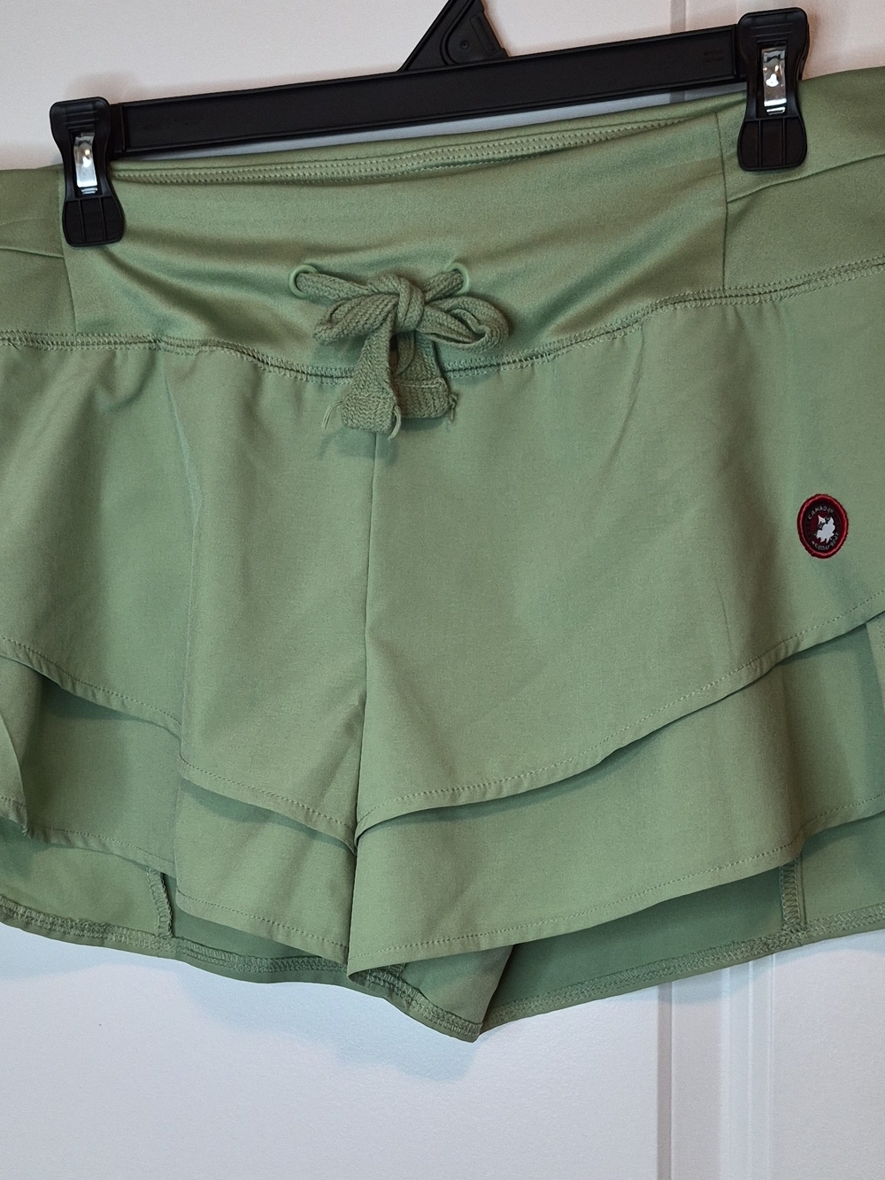 Canada Westher Gear Layered Sage Green Athletic Shorts with Drawstring Size M